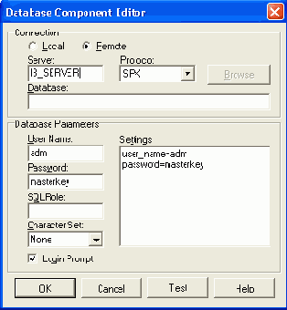 Компонент TIBDatabase